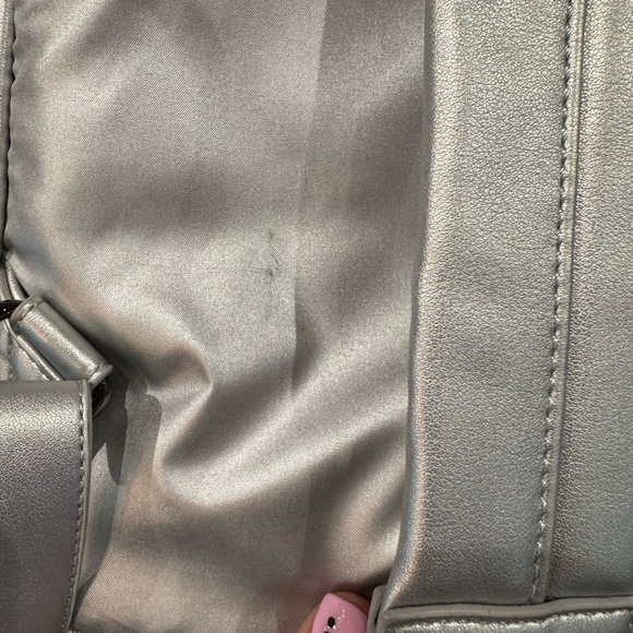 Peace Love World Silver Metallic Backpack - Picture 11 of 12